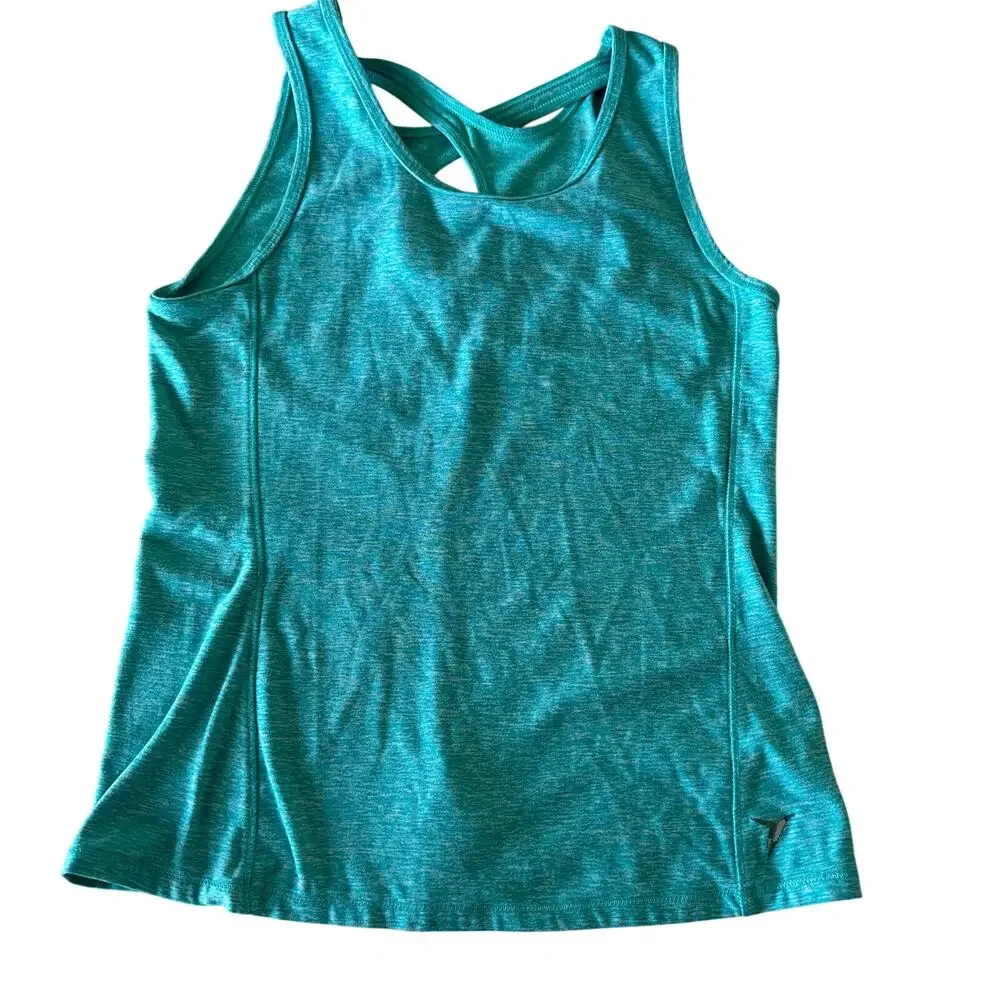 Old Navy Girls Teal Active Twist Back Tank Top - Size Medium